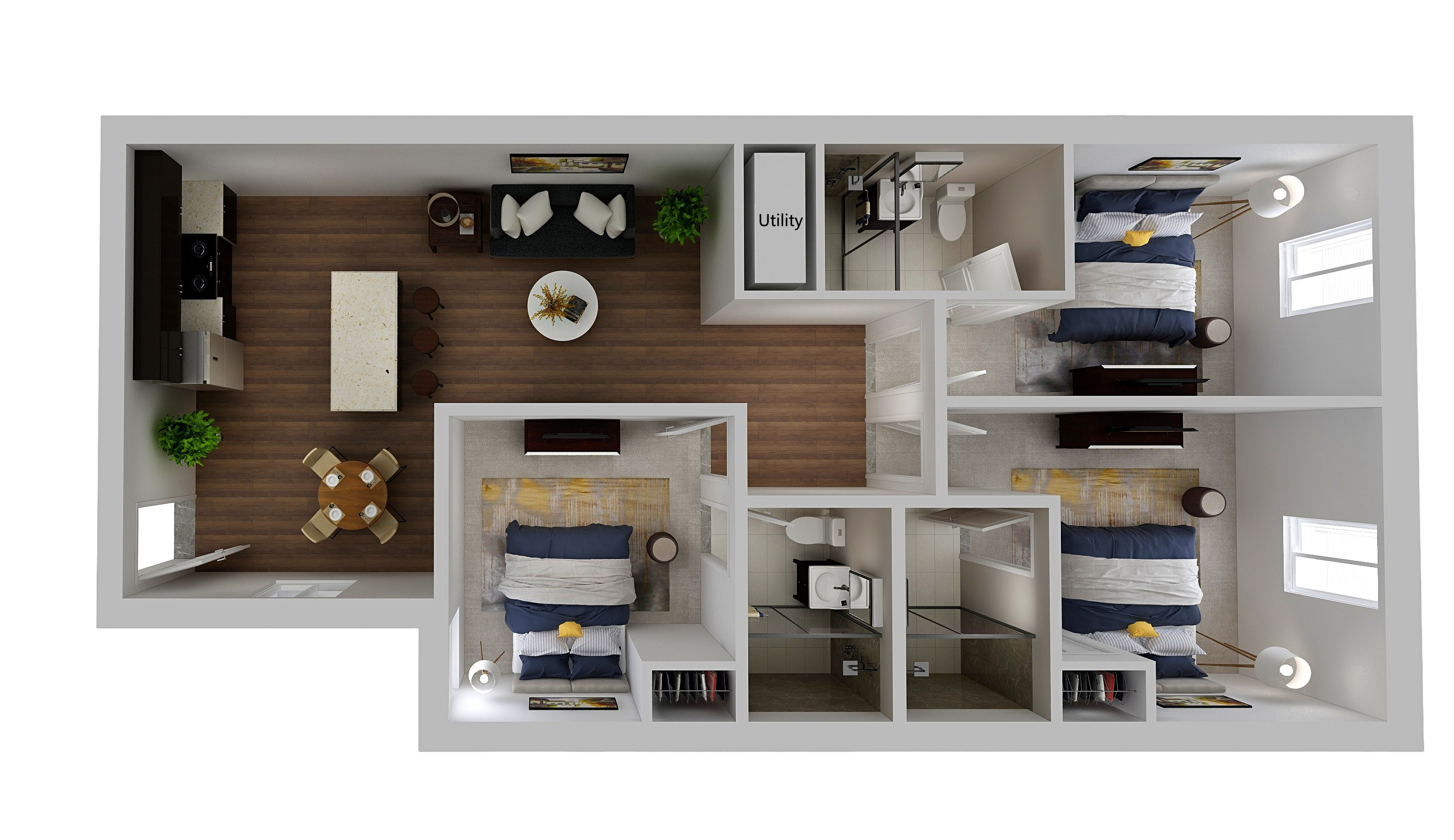 3 Bed floor plan